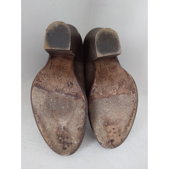 KSUBI Boots Heeled Brown Leather Womens Size 37 US 7 Made in Portugal - Picture 9 of 9